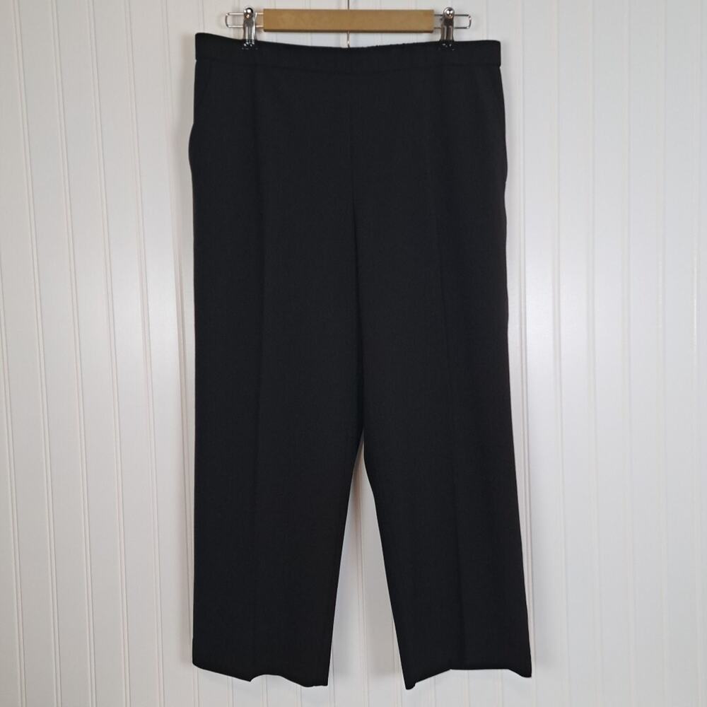 Sag Harbor Cropped Pants Womens 16 Petite Black High Rise Pull On Pockets Office